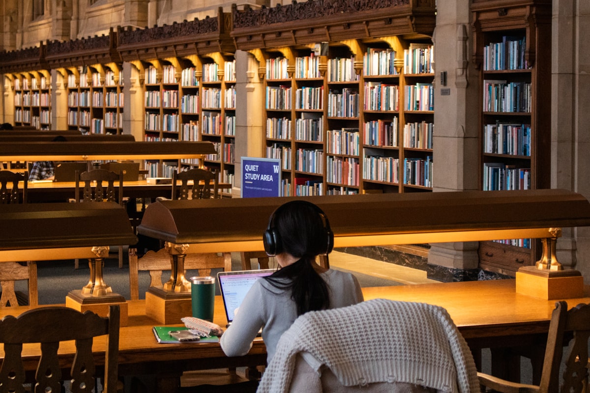 Adult learner studying English vocabulary